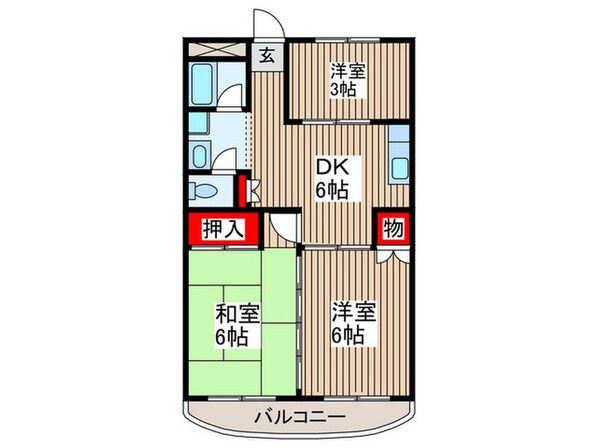 リナス所沢の物件間取画像